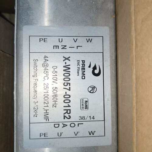 请议价-PREMO X-W0057-001R2 三相电源滤波器