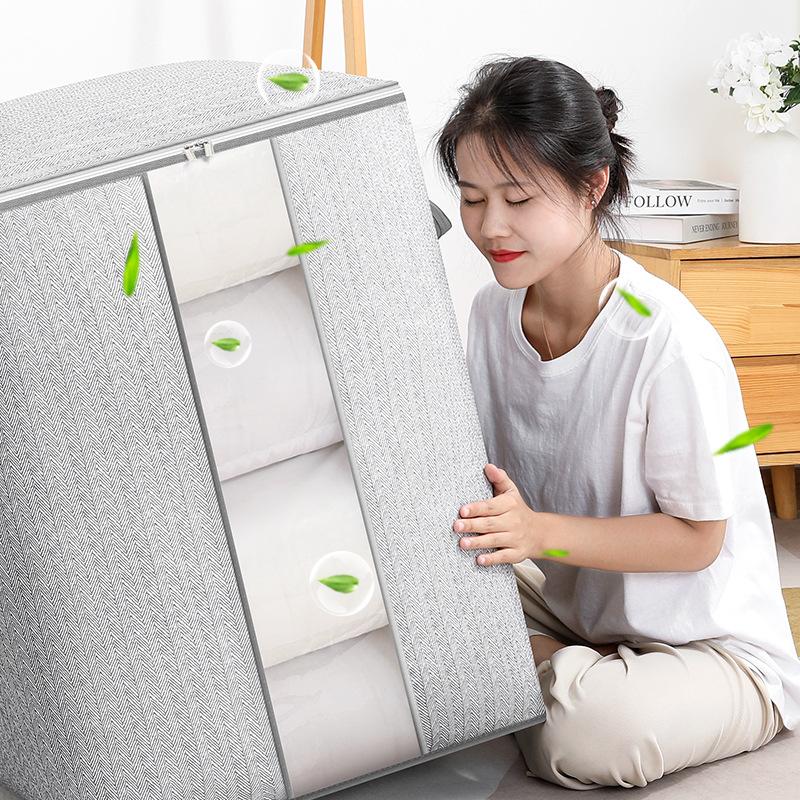 收纳箱布艺棉被收纳袋可视衣服