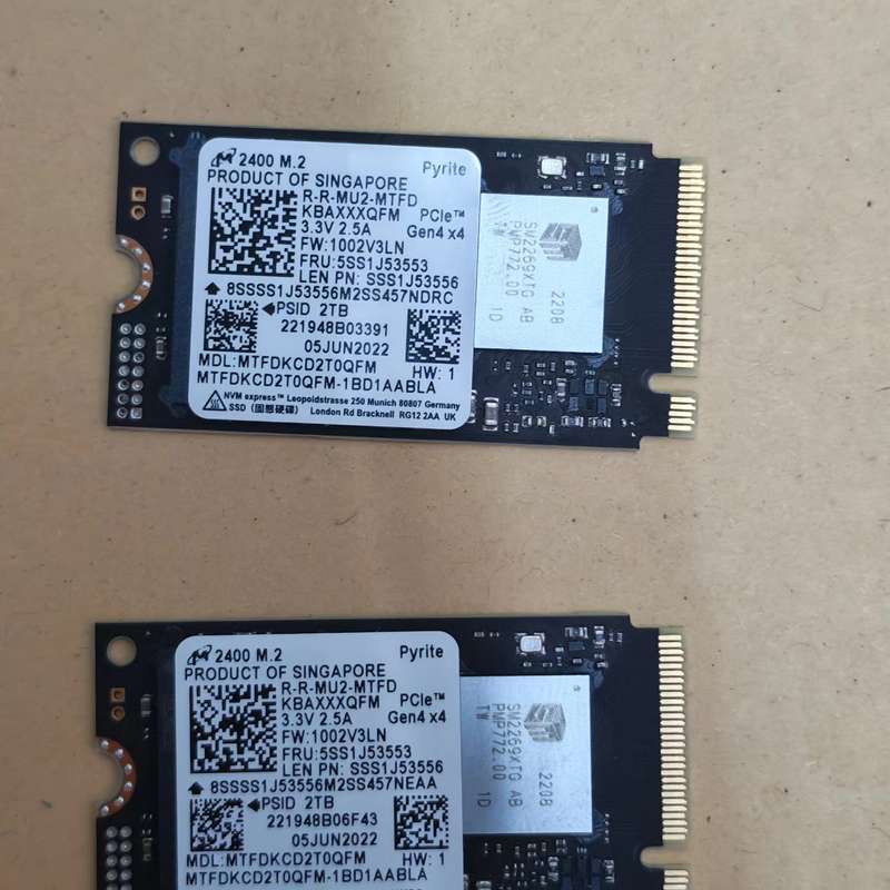 请议价-美光2400 2TB M.2 2242固态硬盘,PCIe G