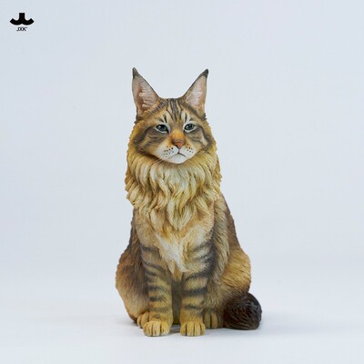 非现JXK端坐缅因猫模型 仿真网红猫咪潮玩手办桌面树脂摆件
