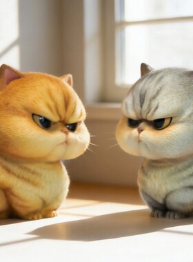 非现JXK 哼哼唧唧猫 生气皱眉小咪萌宠潮桌面摆件礼物