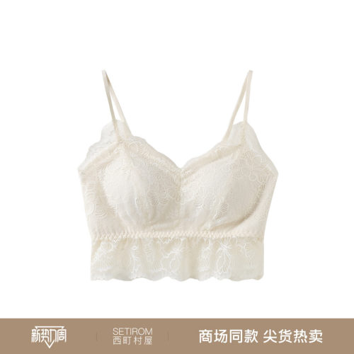 西町村屋法式宽边蕾丝美背