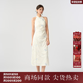 西町村屋新中式 裙子XEAC10258 气质长款 蝴蝶绣花连衣裙女夏季 新款