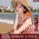 西町村屋花朵印花长款 花苞连衣裙CAAB10008 法式 吊带裙女夏季 新款