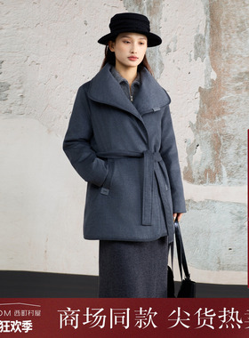 宅慧影西町村屋气质90鹅绒外套女2025冬新款系带鹅绒服ZHAD10771