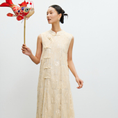 西町村屋新中式 裙子XEBA10577 国风无袖 流苏连衣裙女2026春季 新款