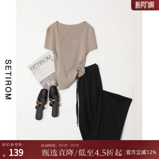 针织衫 修身 女装 新款 圆领上衣HB9112011 夏季 西町村屋休闲百搭短袖