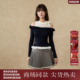 西町村屋甜美针织衫 XAAD10116 荷叶边拼接系带小衫 女2025冬季 新款
