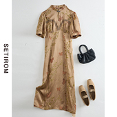 新国风蝴蝶长款 西町村屋新中式 夏季 连衣裙女装 裙子AB9502047 短袖