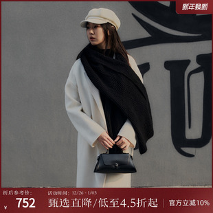 西町村屋双面呢女冬新款 大衣HD8209151 简约纯色百搭通勤羊毛长款