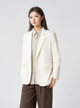 西町村屋简约通勤款西装外套女装秋季新款文艺宽松外搭XH9C10164