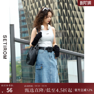 新款 短款 美式 无袖 上衣AB9102007 修身 西町村屋休闲吊带背心女夏季