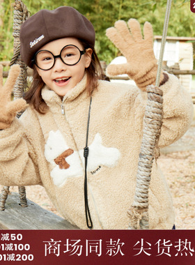 西町村屋韩系短款外套亲子装可爱风趣味小狗贴布绣上衣KAAD10632