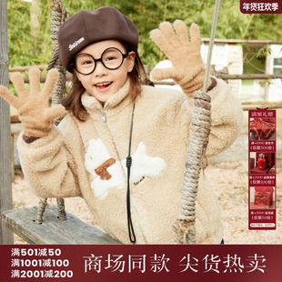 西町村屋韩系短款外套亲子装可爱风趣味小狗贴布绣上衣KAAD10632