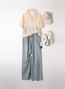 西町村屋学院镂空针织衫女装夏季新款休闲短袖百搭T恤XA9B10031