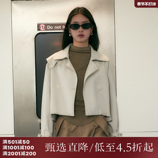 西町村屋简约短款风衣外套女装春季新款英伦风休闲上衣HA9201001