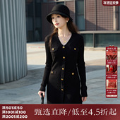 小香风气质感修身 西町村屋针织连衣裙女装 秋冬新款 长裙AD8502022