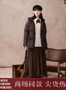 西町村屋设计感褶皱摆裙女秋冬新款休闲百搭文艺半身裙XH9D10176