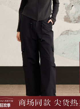 西町村屋休闲感90白鸭绒工装裤女装2025冬季新款羽绒裤XAAD10736