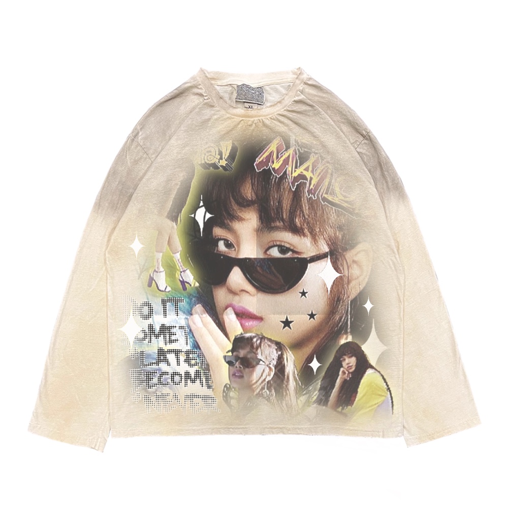 棱镜Prism Y2K千禧辣妹韩系甜酷风人像涂鸦亚比美学长袖T恤