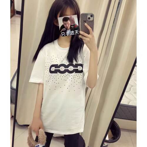 【彩钻】潮牌good夏季爆款3D立体烫钻满天星短袖学生男女酷帅T恤