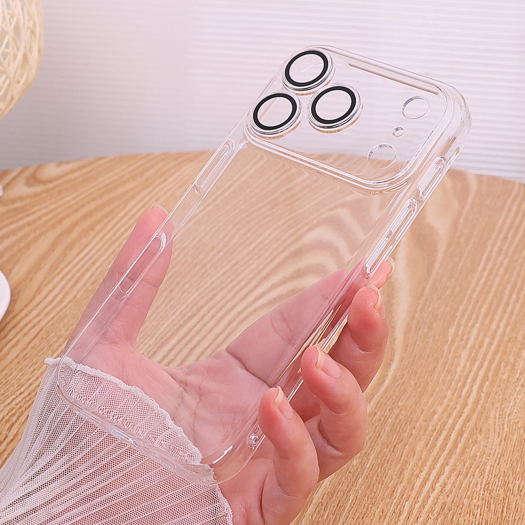新款高清透明硬壳适用苹果17promax手机壳iPhone16自带镜头膜15防尘网14全包13防摔12Pro外壳11简约plus高级