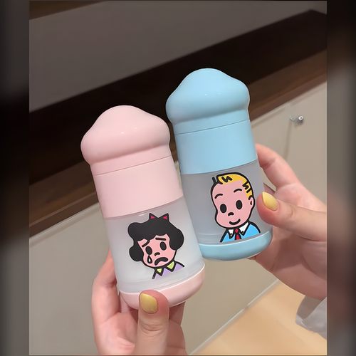 二合一爽身粉喷瓶婴儿痱子粉散粉分装瓶自带粉扑便携按压出粉瓶