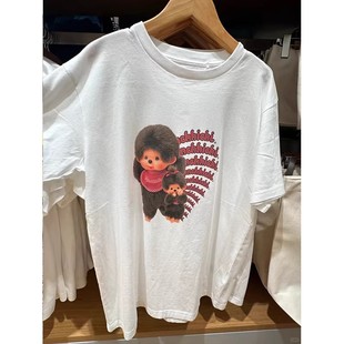 奥特莱斯~专柜撤回美式复古印花短袖t恤男女设计感圆领时尚 上衣