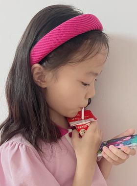 玫红色系发箍女童韩系儿童秋季新款甜美发饰品亲子款小香风头箍