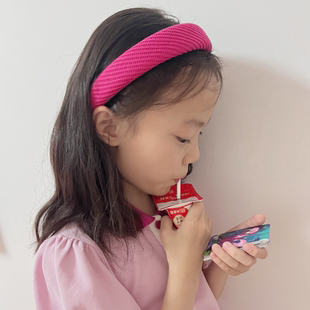 小香风头箍 甜美发饰品亲子款 玫红色系发箍女童韩系儿童秋季 新款