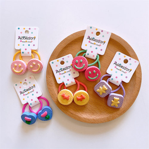 新款可爱卡通彩色涂鸦幼儿园发圈