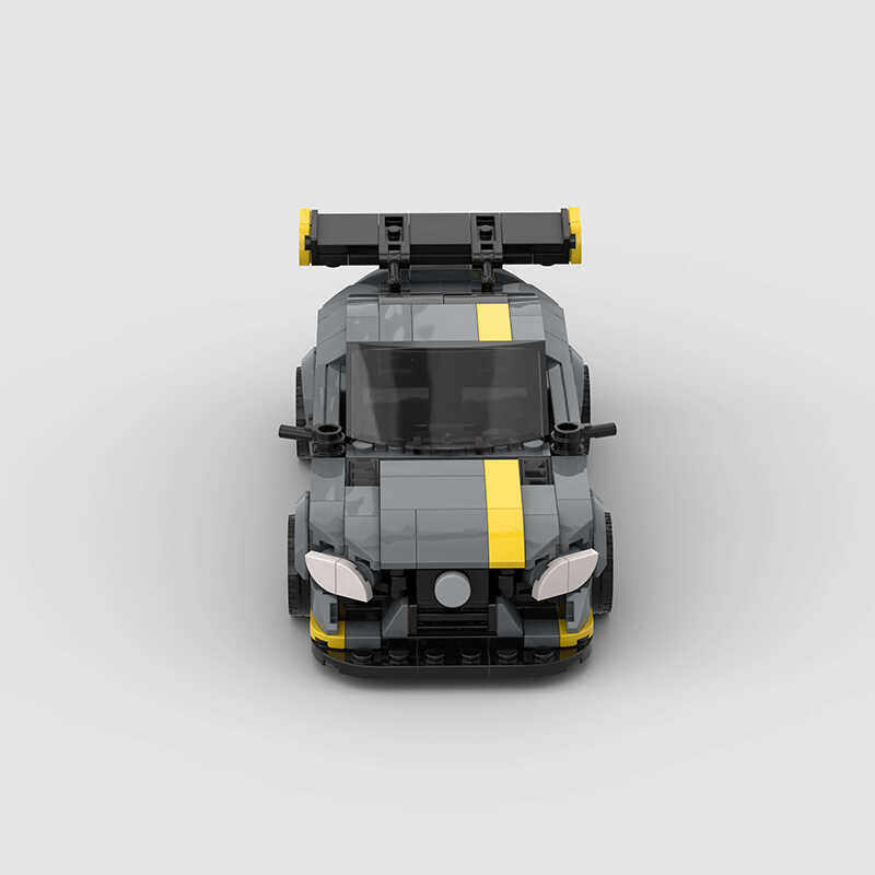 MOC积木车梅赛德斯奔驰C63 AMG赛车车辆模型拼搭8格车益智DIY玩具