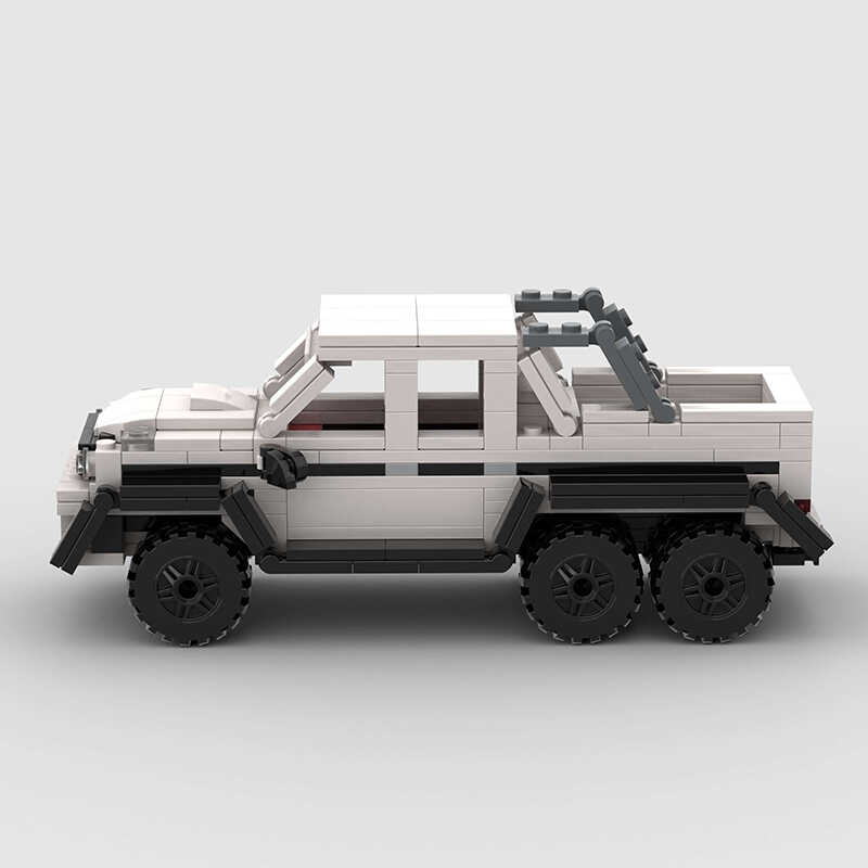 MOC国产小颗粒积木G63 AMG 6x6越野SUV皮卡货车儿童益智拼搭玩具