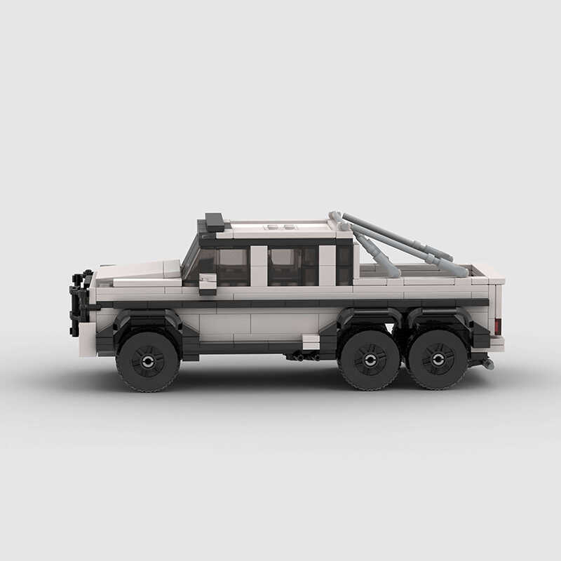 MOC国产小颗粒积木G63 AMG 6x6越野SUV皮卡货车儿童益智拼搭玩具