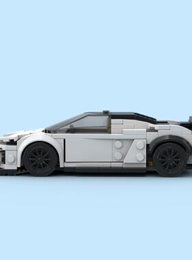 国产小颗粒经典8格Temerario赛车积木模型儿童益智科教手工玩具车