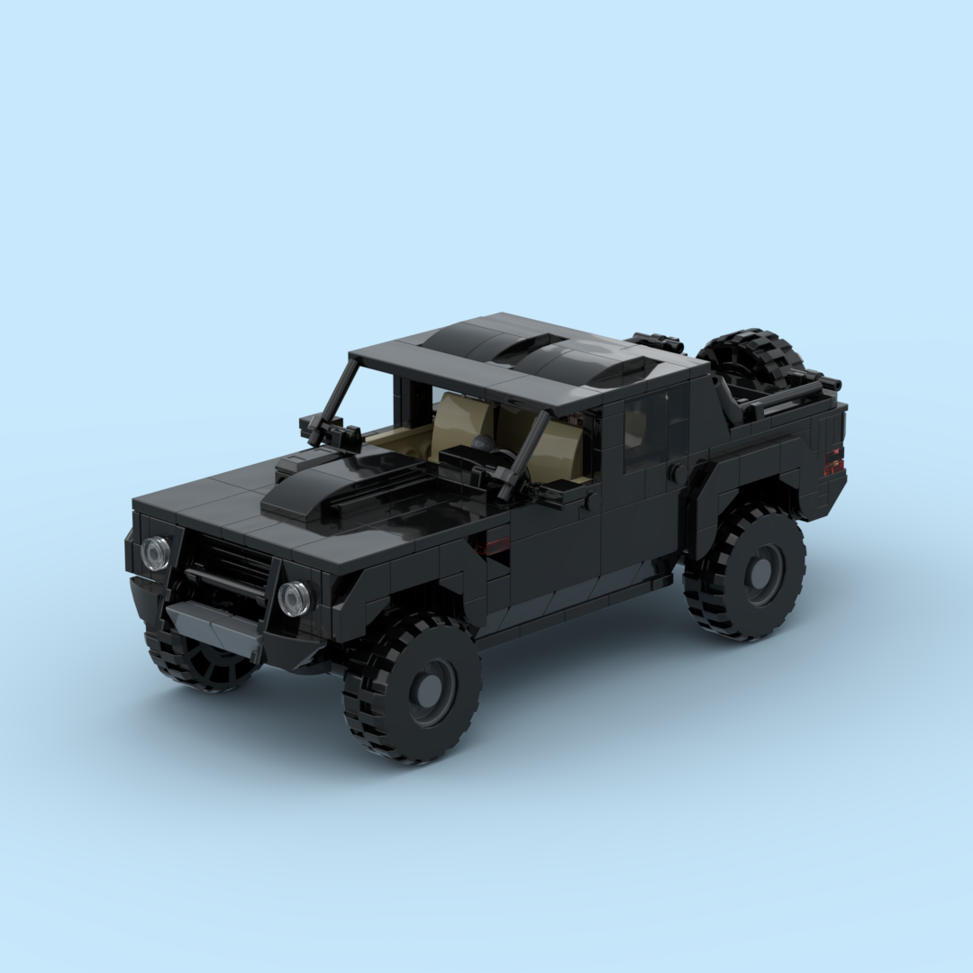 MOC国产小颗粒积木LM002皮卡越野模型儿童益智手工玩具汽车礼物