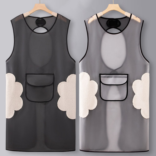 加肥加大坎肩围裙工作服女