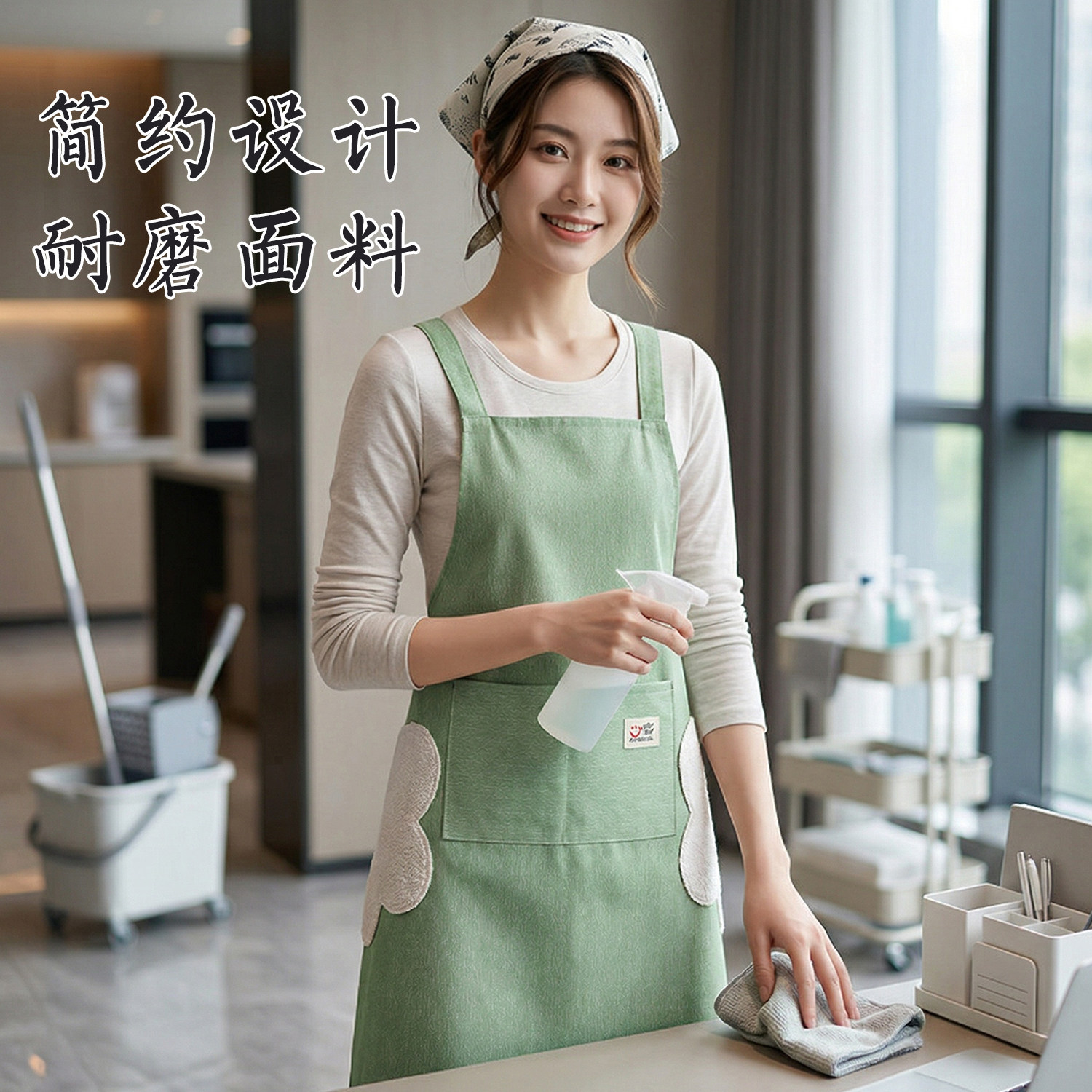 保洁围裙定制logo餐饮新款商用