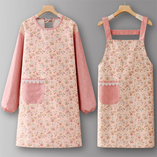 长袖纯棉围裙时尚罩衣