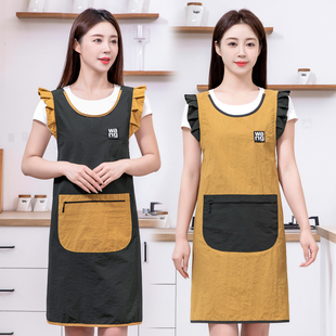 服务员围裙厨房家用透气工作服女士餐饮上班专用2025新款防水防油