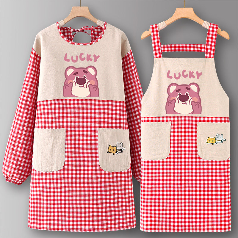 罩衣围裙厨房家用长袖纯棉做饭2025新款网红可爱餐饮专用工作服女,家庭/个人清洁工具,围裙,淘宝优惠券,粉丝福利购,淘宝优惠卷