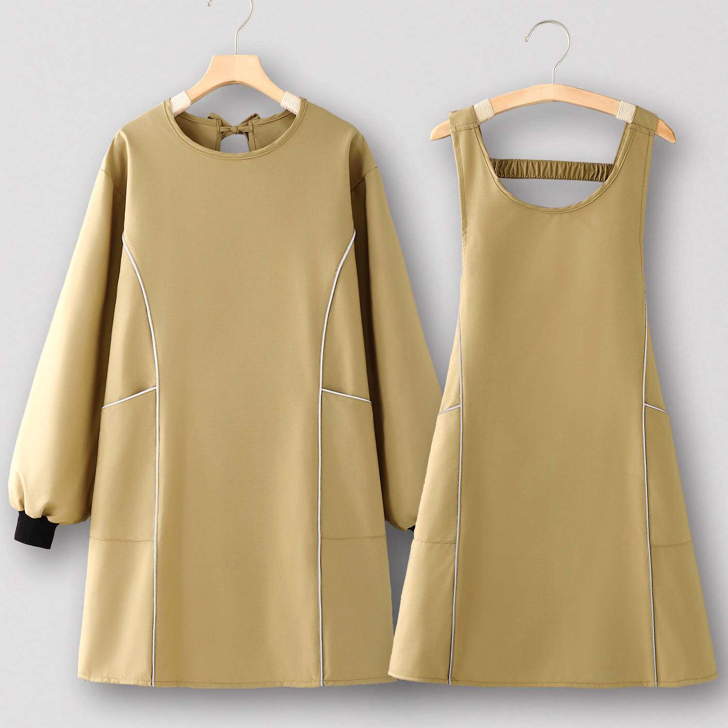 快餐店围裙厨房家用耐脏工作服罩衣女新款上班专用定制防水防油男