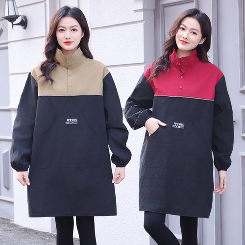罩衣女围裙厨房家用2025新款网红时尚做饭耐磨工作服餐饮专用护衣