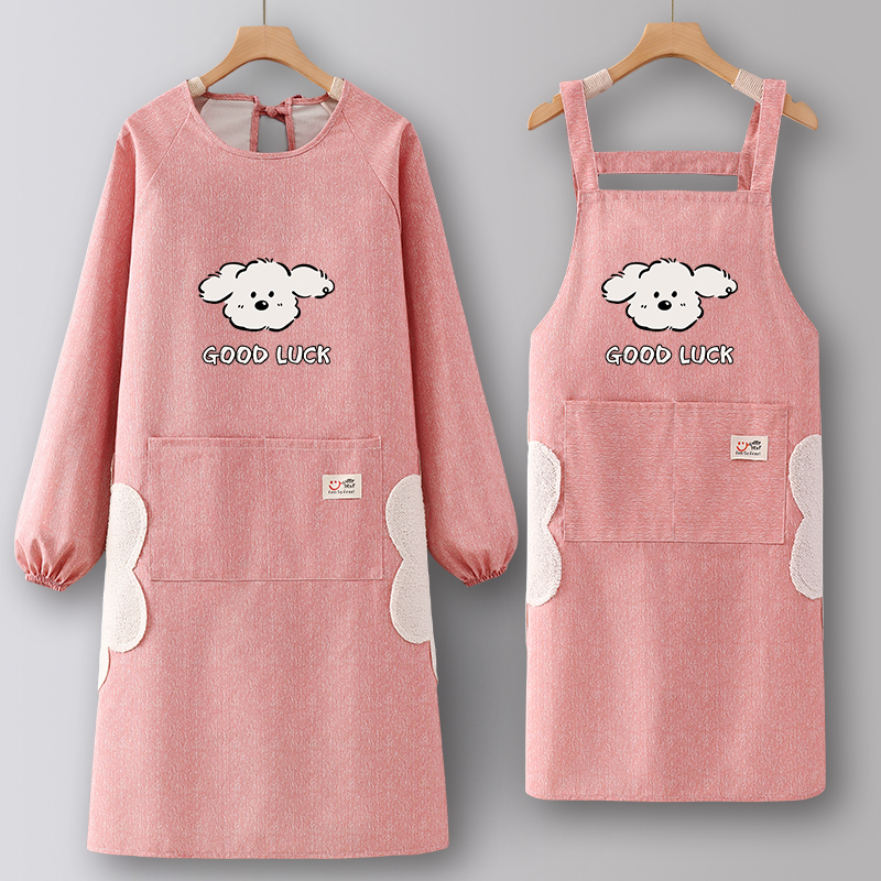 长袖定制印字围裙工作服罩衣