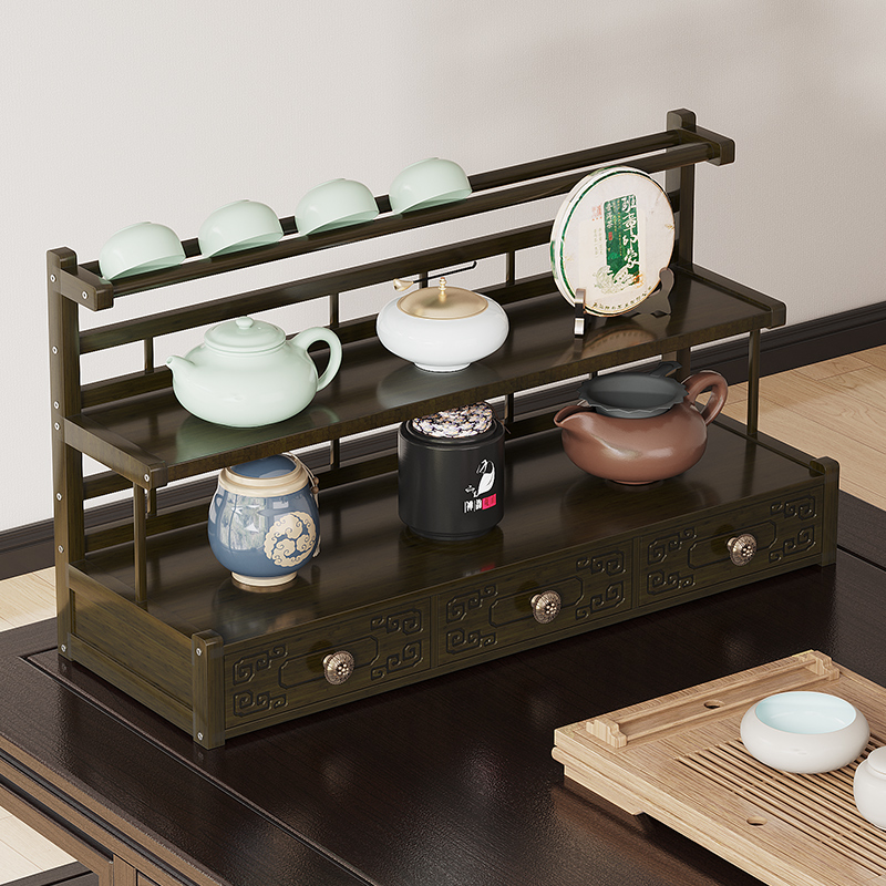 茶杯架子茶具茶器收纳架茶桌紫砂壶摆放架桌面上博古架小型置物架