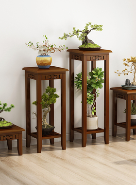 阳台花架中式客厅落地式花盆底座托架竹子置物架盆景摆放2025新款