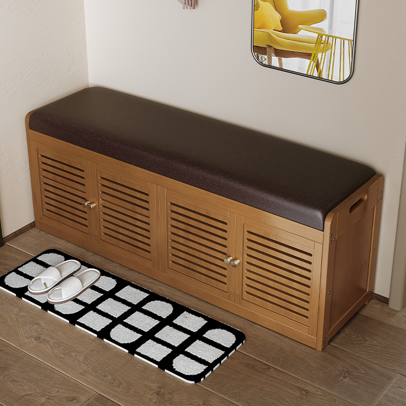 中古风入户换鞋凳鞋柜一体家用门口轻奢高级感玄关凳可坐储物鞋架