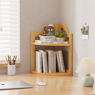桌面儿童书架转角置物架办公书房书桌上小书柜卧室床头墙角收纳层