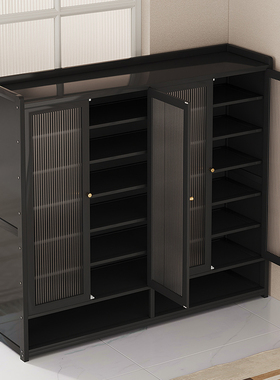 2025新款爆款黑色鞋柜家用门口室内外入户鞋架子简易多层防尘收纳