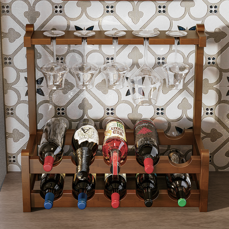 红酒收纳架家用客厅高档酒水架子酒柜桌面葡萄酒置物架杯子陈列架